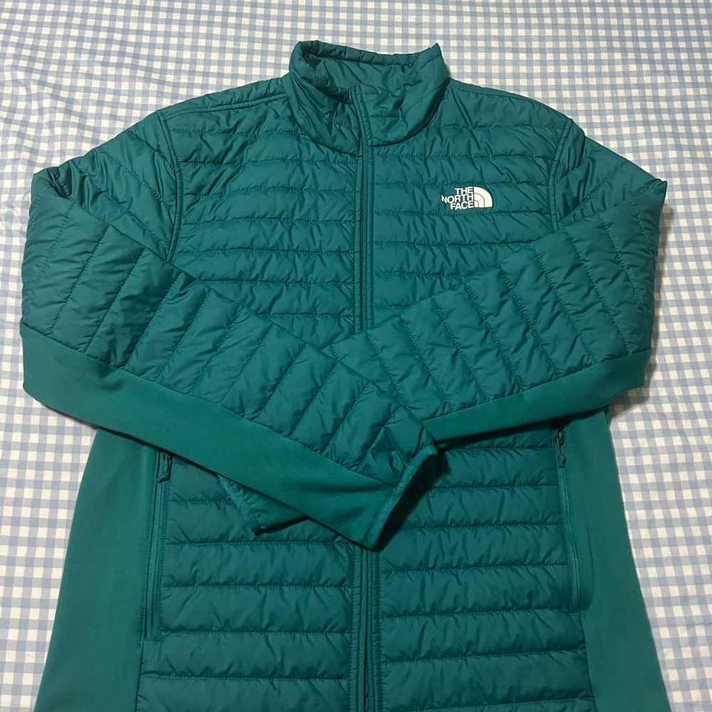 The North Face Green Puffer Jacket with Quilted Design